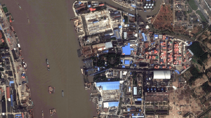 aerial view of port